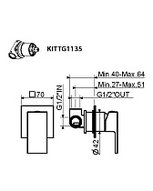 Смеситель для душа Plumberia TAG KITTG1135NO черный матовый