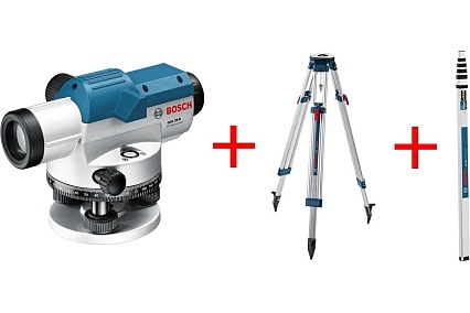 Оптический нивелир Bosch GOL 26D + штатив BT160 + рейка GR500 0.601.068.002