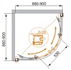 Душевой уголок Cezares Anima 90x90 ANIMA-W-R-2-90-P-Cr рифленый