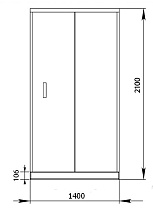 Душевая дверь Aquanet Alfa NAA6121 140x200, прозрачное стекло