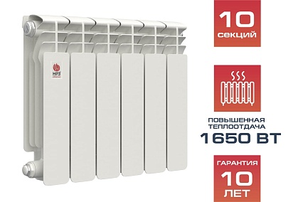Биметаллический радиатор Невинномысский радиаторный завод ПРОФИ 350/100 10 секций 1001610