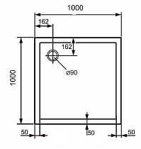 Поддон для душа Huppe Purano 100x100