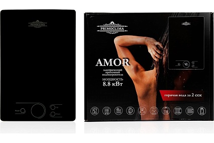 Электрический проточный нагреватель Primoclima amor 8.8 квт, черный PC AMOR 8.8 (B)