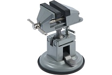 Мини-тиски Тундра алюминиевые усиленное крепление на присоске, поворотный шарнир, 75 мм 7003028