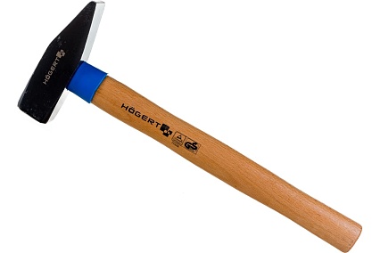 Слесарный молоток Hoegert Technik кованый, 1000 г, с деревянной рукояткой HT3B010