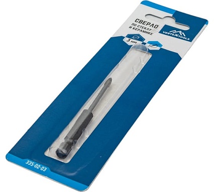 Сверло по стеклу и керамике 3 мм Vertextools 335-02-03