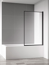 Шторка для ванны AQUAme AQM2859-9-R 90x140 правая, прозрачное стекло, черный
