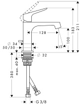 Смеситель для раковины Axor Citterio M 34010000