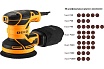 Эксцентриковая сетевая шлифмашина Deko DKG400-125 с набором кругов 36 шт 085-1100