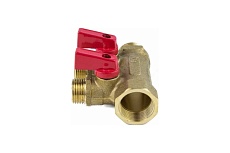 Коллектор Aquasfera латунь, шаровой кран, красный, 3/4&quot;, 3 выхода 1/2 н/р., 35 мм 9026-02 027-8994