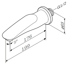 Излив для ванны Am.Pm Sensation F3070000