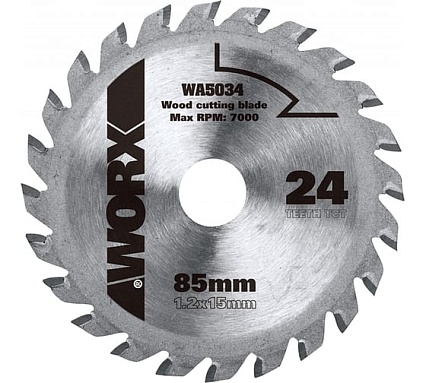 Пильный диск (24Т; 85x1.2x15 мм) твердосплавный Worx WA5034
