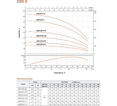Скважинный насос LEO 3XRm 3/21-0.75 кабель 60 м, 750 Вт, 220В/50Гц, Qmax. 3,6 м3/ч, Hmax. 84 м 2119
