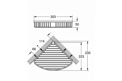 Полка Grohe BauCosmopolitan 30 см угловая 40663001