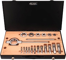 Набор метчиков и плашек VOLKEL G(BSP) 1/8 -1.0 HSS-G 26 предметов V48020