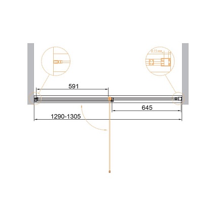 Душевая дверь Cezares Urban 130x195 URBAN-B-12-130-C-CR прозрачная, хром