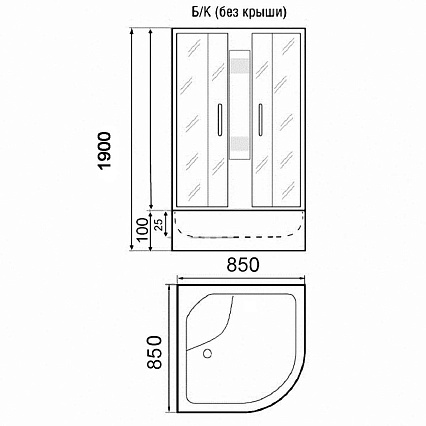 Душевая кабина Parly Effect TMF911 85x85 матовое стекло, белый