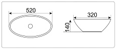 Раковина CeramaLux N 9021 52 см