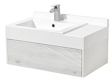 Мебель для ванной Акватон Сакура 80 см, ольха наварра, белый глянец