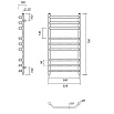Полотенцесушитель водяной Domoterm Лаура П9 500x700, античная бронза