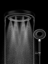 Душевая стойка AQUAme AQM8004B с термостатом, черный матовый