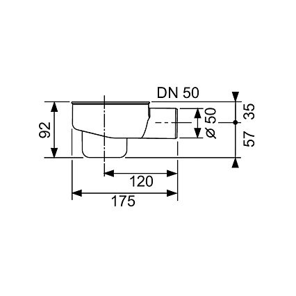 Сифон TECEdrainline 650001 DN 50, боковой слив 0,8 л/c