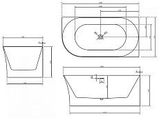 Акриловая ванна Abber AB9258-1.5 150x78 белый, R