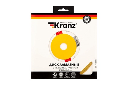 Диск алмазный отрезной ультратонкий (230x25.4/22.2x2x10 мм) Kranz KR-90-0145