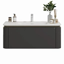 Тумба с раковиной Black&White Universe U935.900 90 см матовый серебристый серый