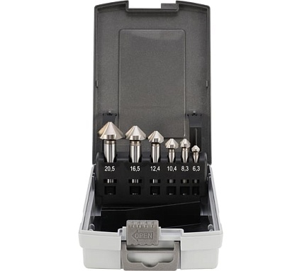 Набор зенковок H-Tools 90гр. 6.3-20.5мм DIN335C 3z HSSE-Co5 6шт 102152EHT