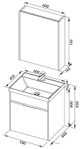 Мебель для ванной Aquanet Латина 60 см бордо