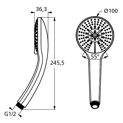 Душевой набор Ideal Standard Alpha BD003AA 7 в 1