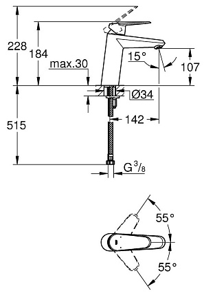 Смеситель для раковины Grohe Eurodisc Cosmopolitan 23449002