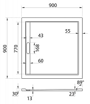 Поддон для душа Cezares TRAY-AS-A-90-30-NERO 90x90 из мрамора, черный