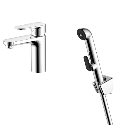 Смеситель для раковины Aquatek Ника AQ1812CR с гигиен.душем,  хром Смеситель для раковины Aquatek Ника AQ1812CR с гигиен.душем,  хром