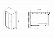 Душевой уголок Abber Schwarzer Diamant AG30130B5-S70B5 130x70 профиль черный