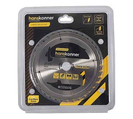 Диск пильный 165х20 мм, 36Z Hanskonner H9022-165-20-36T