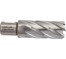 Сверло корончатое HSS по металлу (25х55/88 мм; Weldon 19) D.BOR CD-HSS-055-025-W
