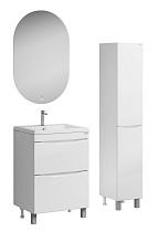 Мебель для ванной Grossman Виста 58 см напольная, белый глянец