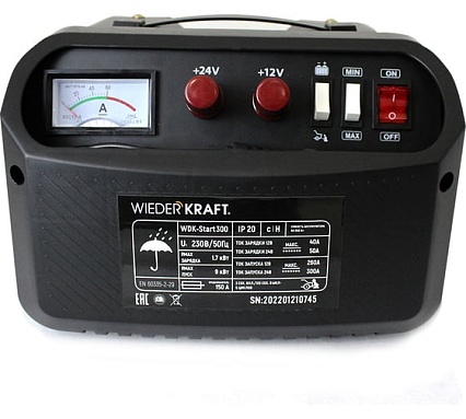 Пуско-зарядное устройство Wiederkraft 12/24 в, 300а WDK-Start300