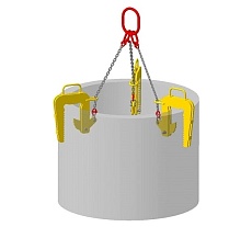 Цепной строп с захватами для жб колец БТК KRT3P г/п 3 т, цепь 2 м 7930093540073