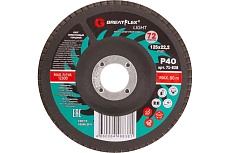 Круг лепестковый торцевой Light 72 лепестка, 125x22.2 мм, P40 Greatflex 71-838