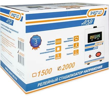 Стабилизатор напряжения Энергия АСН-2000, с цифровым дисплеем, однофазный, Е0101-0113