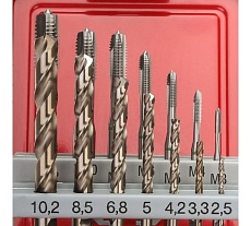 Набор машинных метчиков RUKO M3-M12 + сверла HSSE, 14 предметов 245051