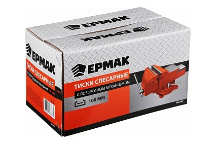 Слесарные тиски Ермак с поворотным механизмом, 100 мм 668-009