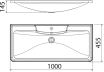 Раковина BelBagno BB1000/455-LV-MR-ALR 100 см