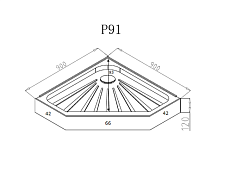 Поддон для душа Cerutti 90x90 P91