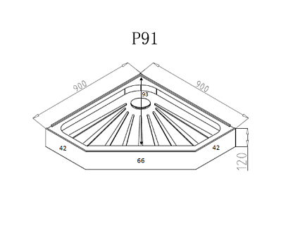 Поддон для душа Cerutti 90x90 P91