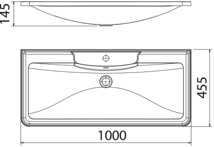 Раковина BelBagno BB1000/455-LV-MR-ALR 100 см