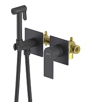 Смеситель Aquatek Лира AQ1420MB с гигиеническим душем, черный матовый